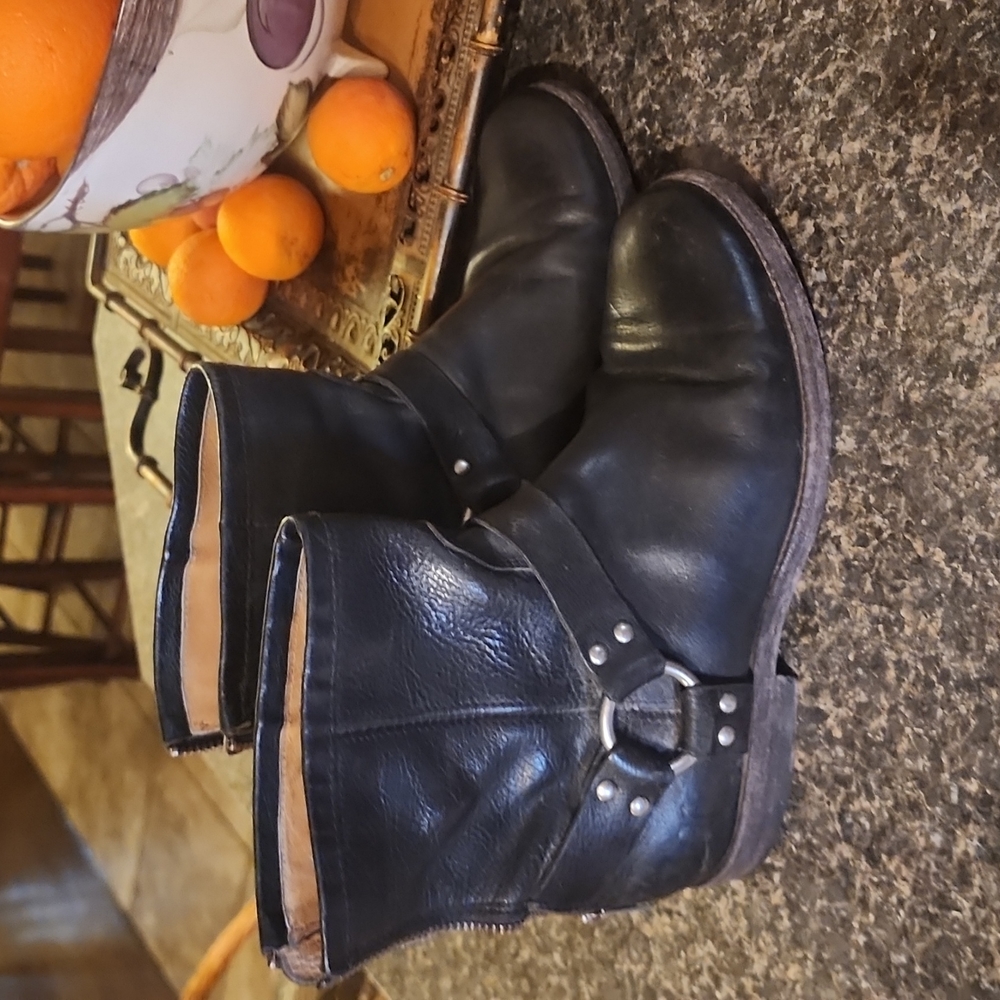 Black frye harness boots